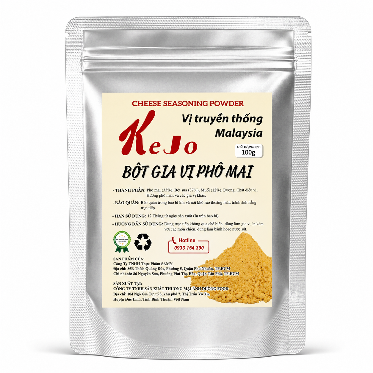 Bột Gia Vị Phô Mai KeJo 100g